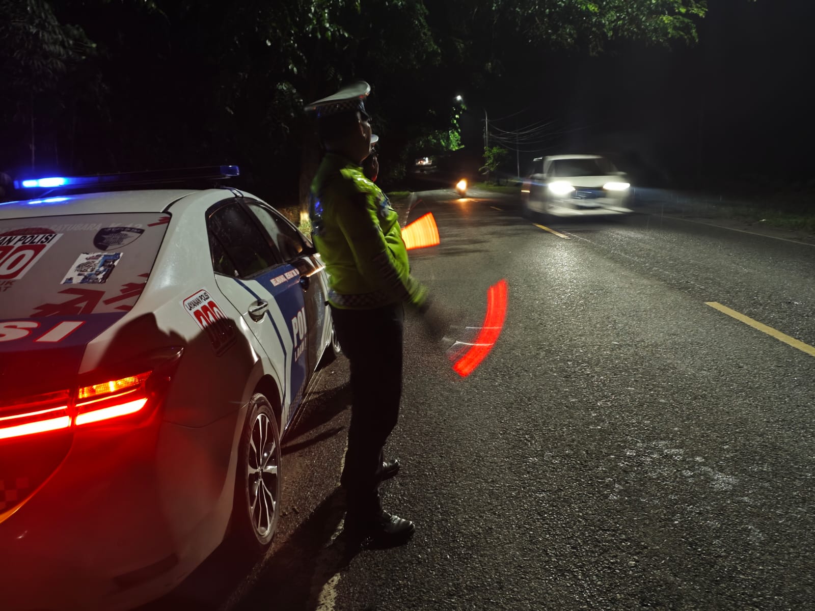 Sat Lantas Polres Batu Bara gelar patroli blue light malam minggu, antisipasi laka lantas dan kemacetan