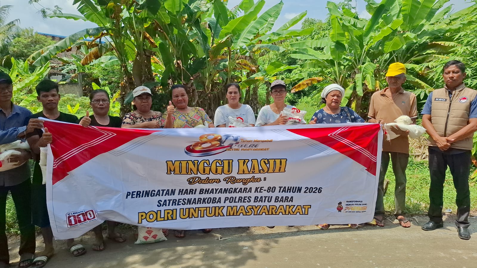 Satresnarkoba Polres Batu Bara Gelar Minggu Kasih, Berikan Sembako Dan Himbauan Bahaya Narkoba