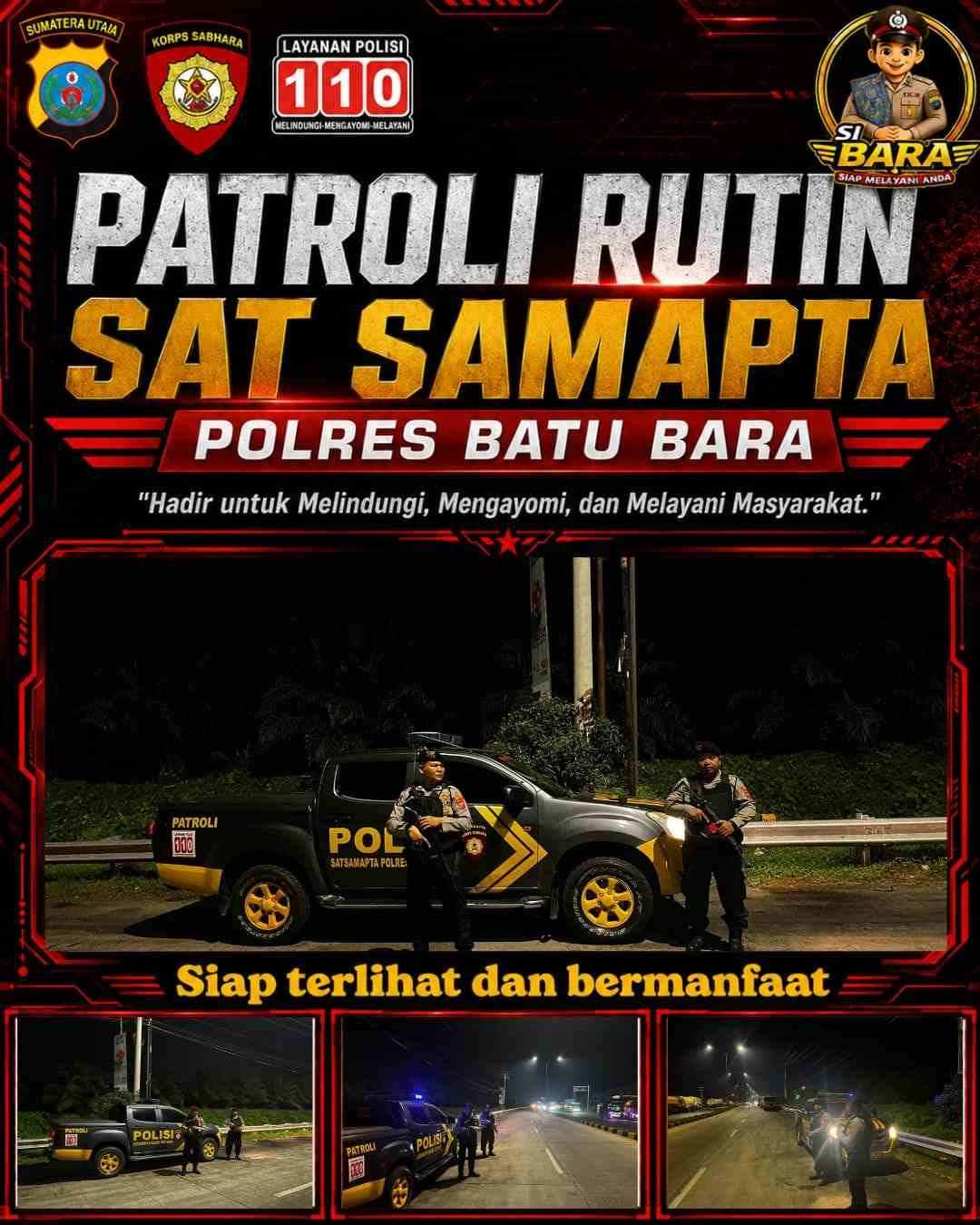 Sat Samapta Polres Batu Bara Lakukan Patroli Roda-4 – Antisipasi Tindak Pidana dan Kejahatan Jalanan