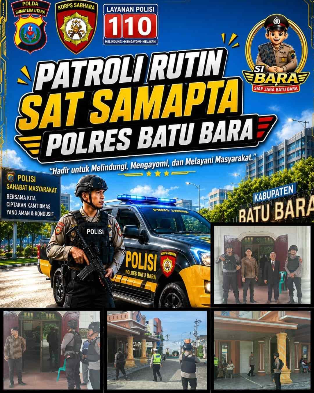 Sat Samapta Polres Batu Bara Lakukan Patroli Rutin Roda-4 – Awasi Area Sekitar Gereja dan Antisipasi Tindak Pidana   