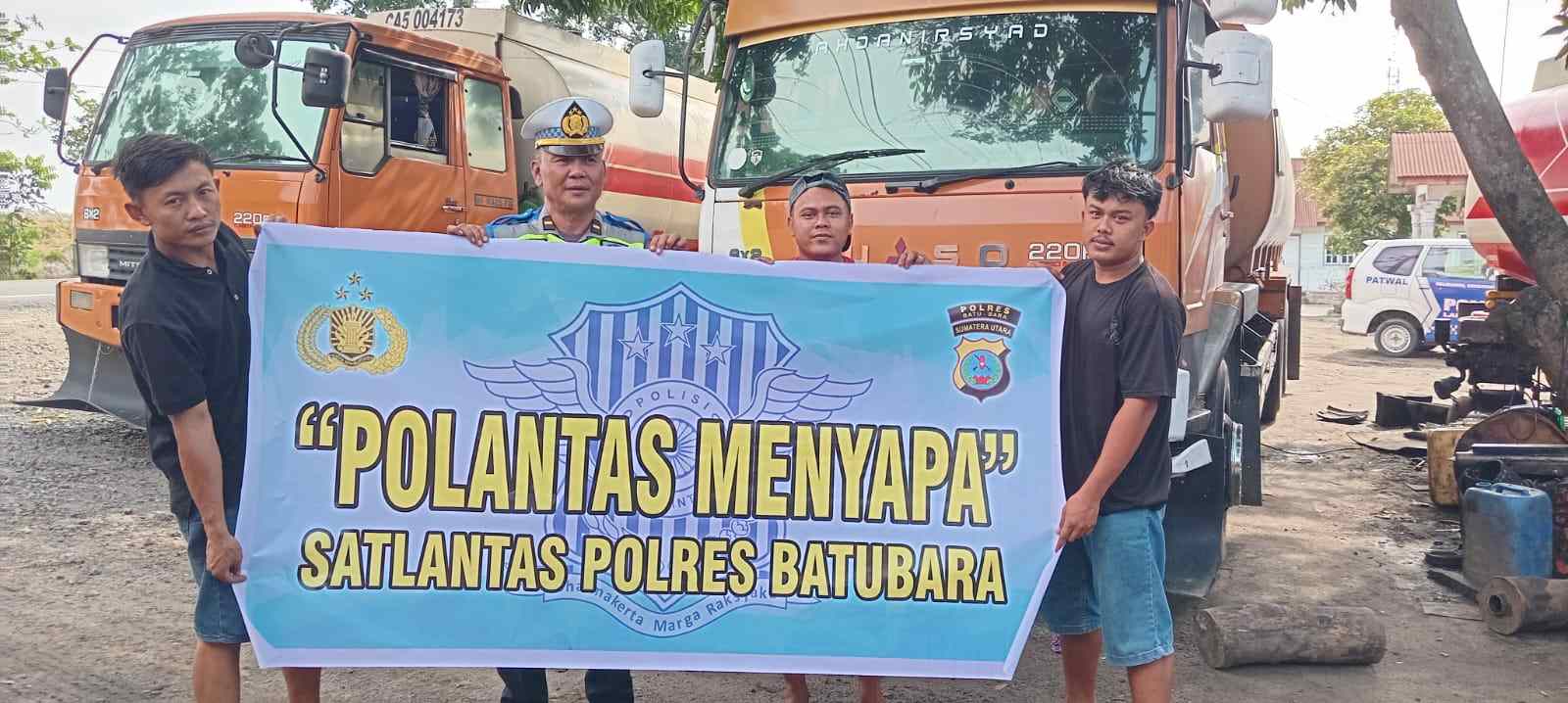 Satlantas KARIB Polres Batu Bara Himbau Sopir Tangki di Jalinsum Sei Bejangkar – Anjurkan Istirahat Jika Mengantuk dan Patuhi Rambu Lalu Lintas   