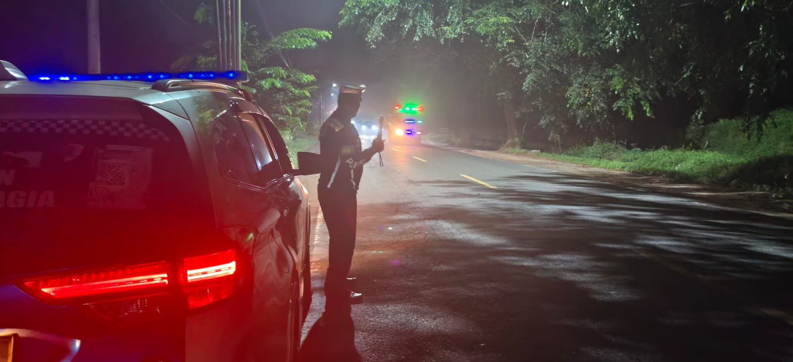 Dipimpin Kanit Gakkum, Sat Lantas Polres Batu Bara Gelar Patroli Blue Light di Jalinsum Lima Puluh