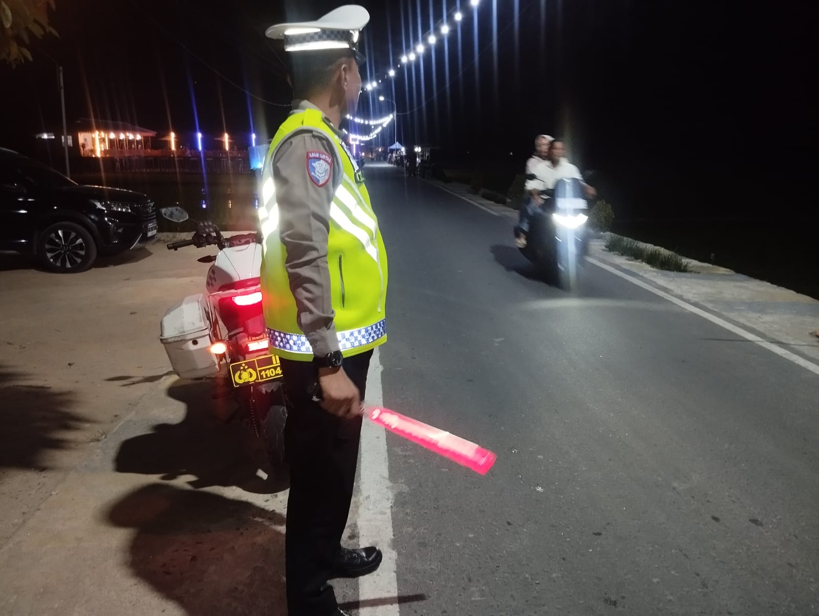 Patroli Blue Light di Taman dan Jalan Viral Sei Bejangkar, Sat Lantas Pastikan Keamanan Malam   