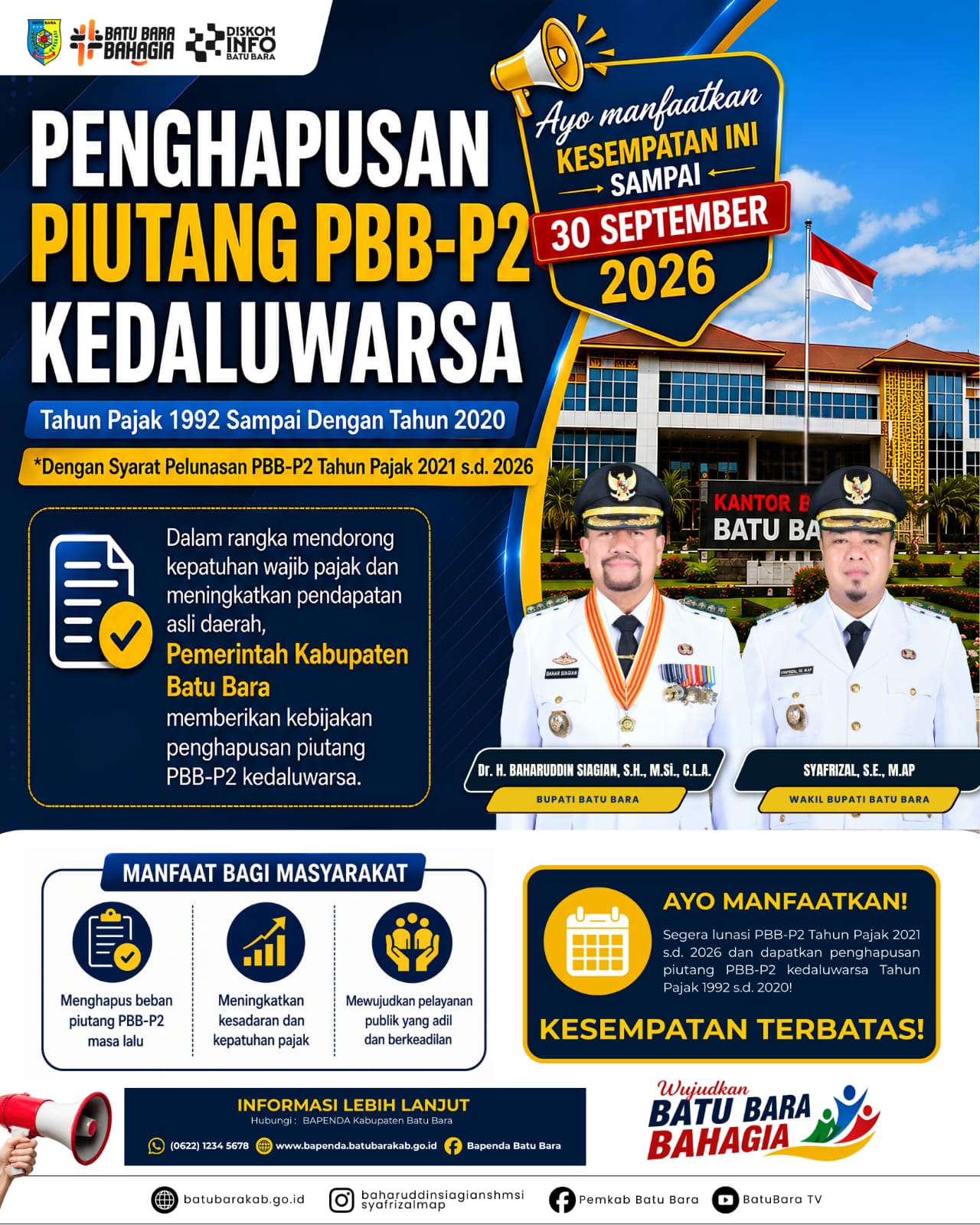 Pemkab Batu Bara Ajak Masyarakat Manfaatkan Program Penghapusan Piutang PBB-P2 Kedaluwarsa   