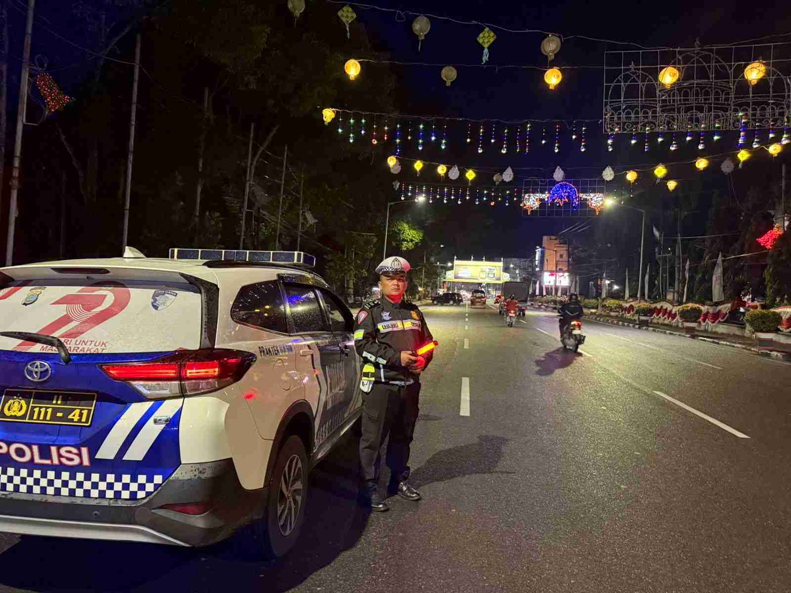 Sat Lantas Polres Pematangsiantar Gelar Blue Light Patrol, Jaga Kamtibmas dan Kamseltibcar Lantas Malam Hari