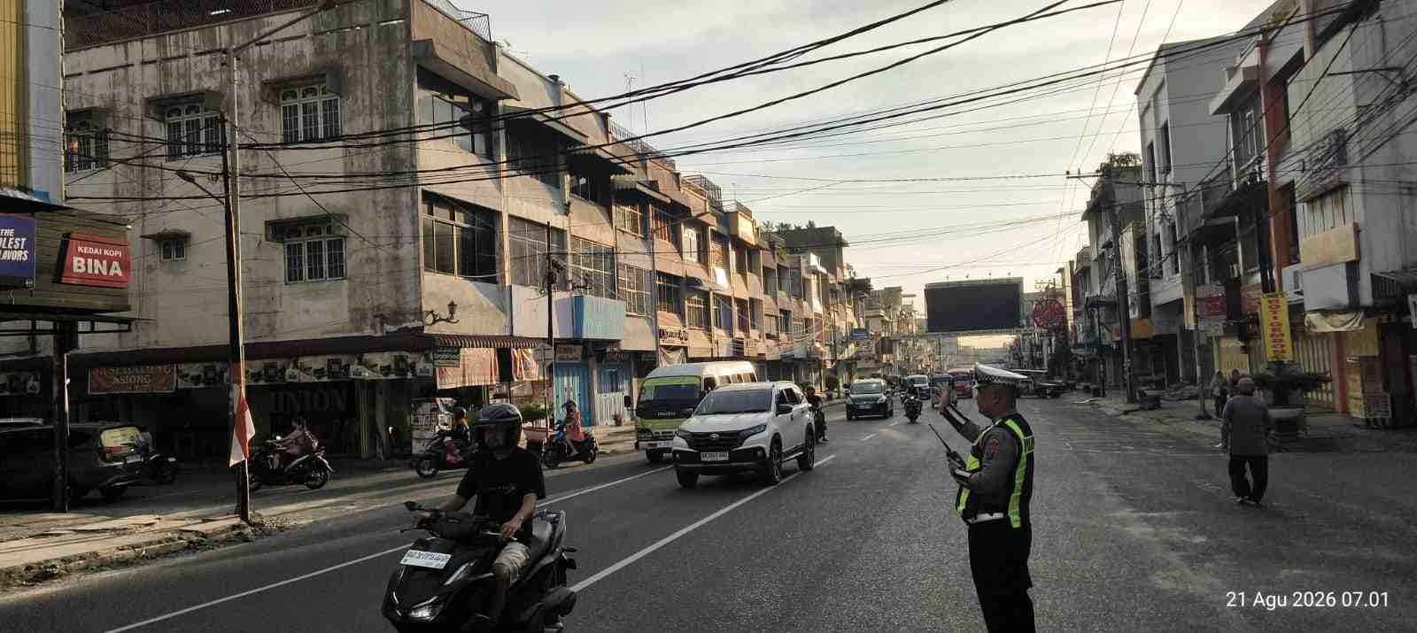 Sat Lantas Pematangsiantar Tetap Tegaskan Pengaturan Pagi, 35 Titik Padat Diawasi Demi Kelancaran Lalu Lintas