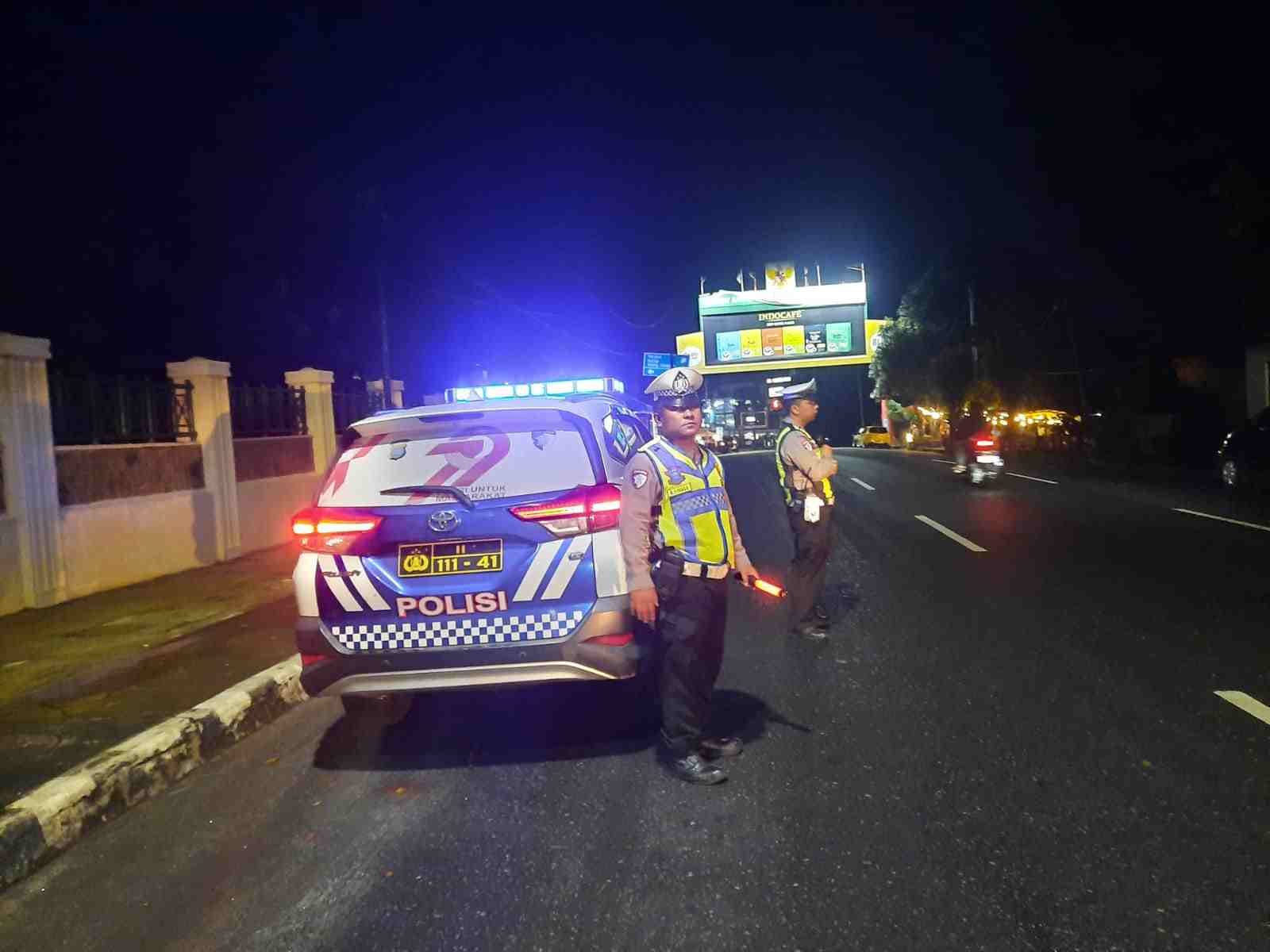 Sat Lantas Polres Pematangsiantar Laksanakan Blue Light Patrol Malam, Pantau Jalan Sutomo dan Jalan Gereja   