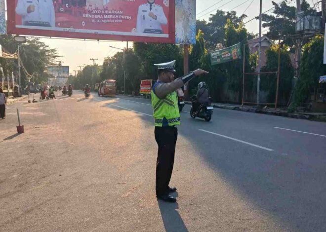Pos Padat Pagi Jalan Sudirman Berjalan Lancar, Sat Lantas Pematangsiantar Pastikan Arus Lalu Lintas Tetap Terkendali   