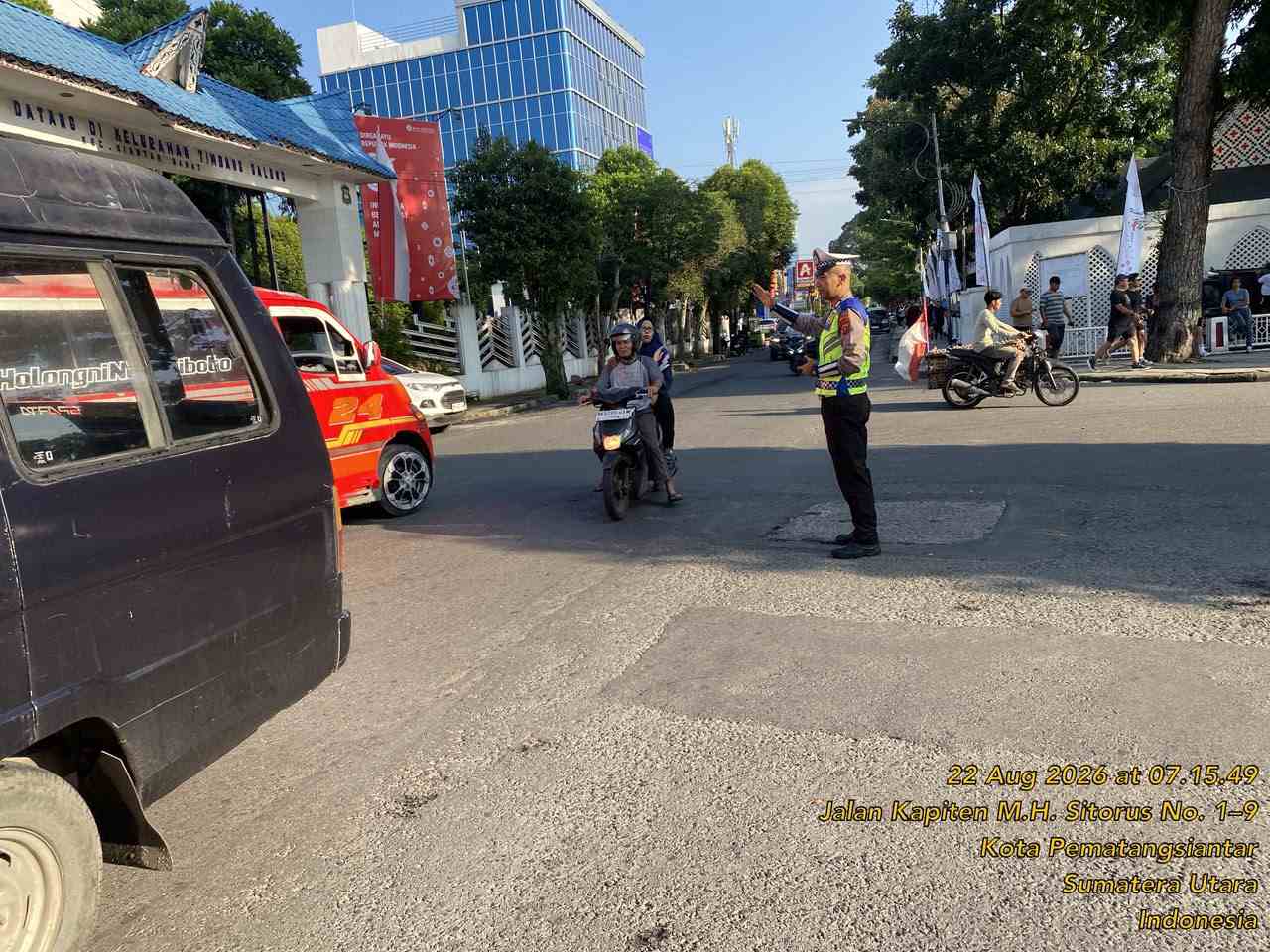 Pos Padat Pagi Sabtu, Sat Lantas Pematangsiantar Kawal 35 Titik Persimpangan Demi Kelancaran Lalu Lintas   