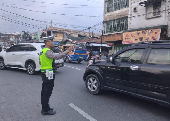 Amankan Jam Pulang Sore, Sat Lantas Pematangsiantar Kawal 18 Titik Persimpangan Kota   