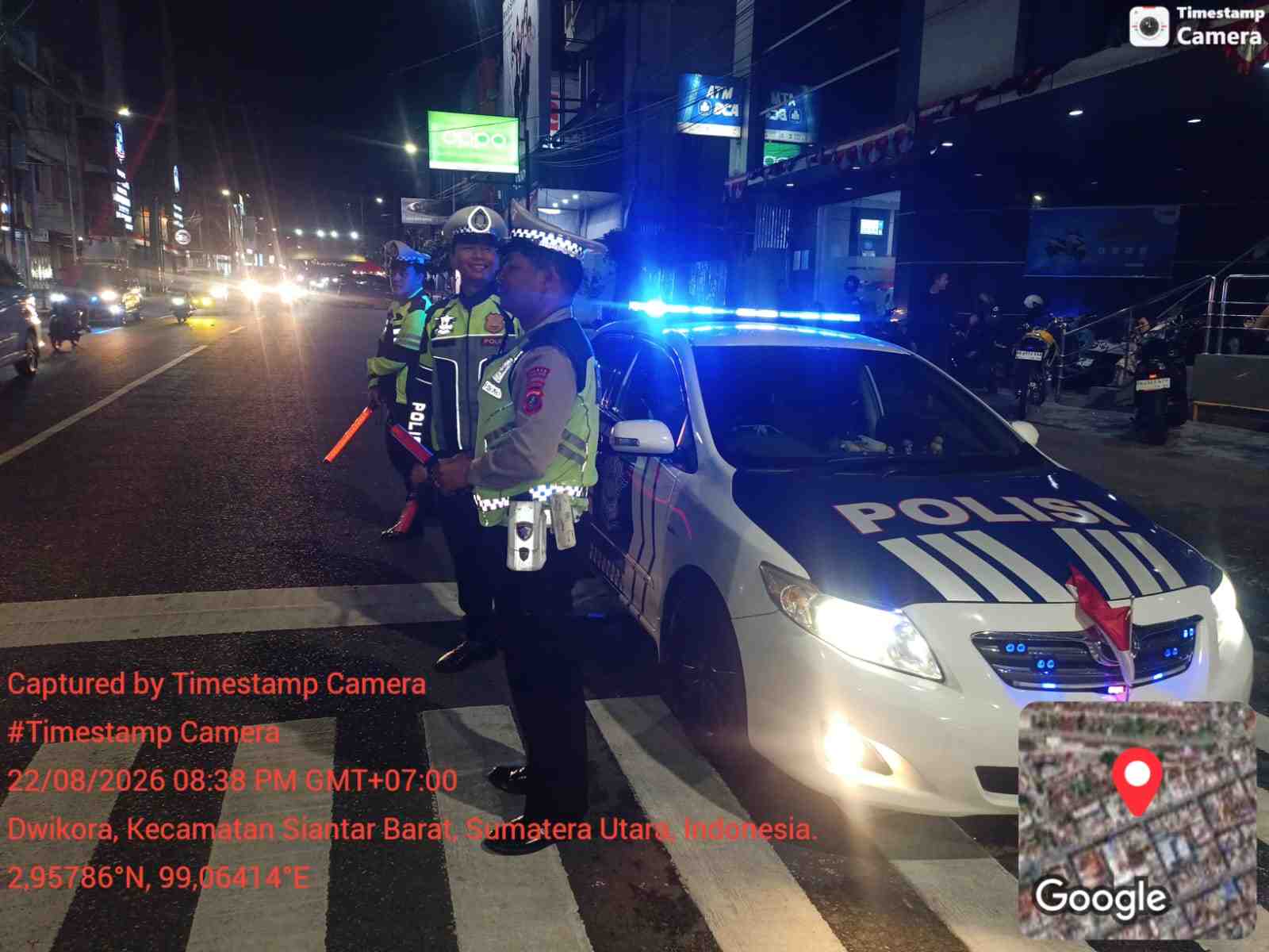 Cegah Kejahatan 3C dan Balap Liar, Sat Lantas Pematangsiantar Gelar Blue Light Patrol Malam Hari