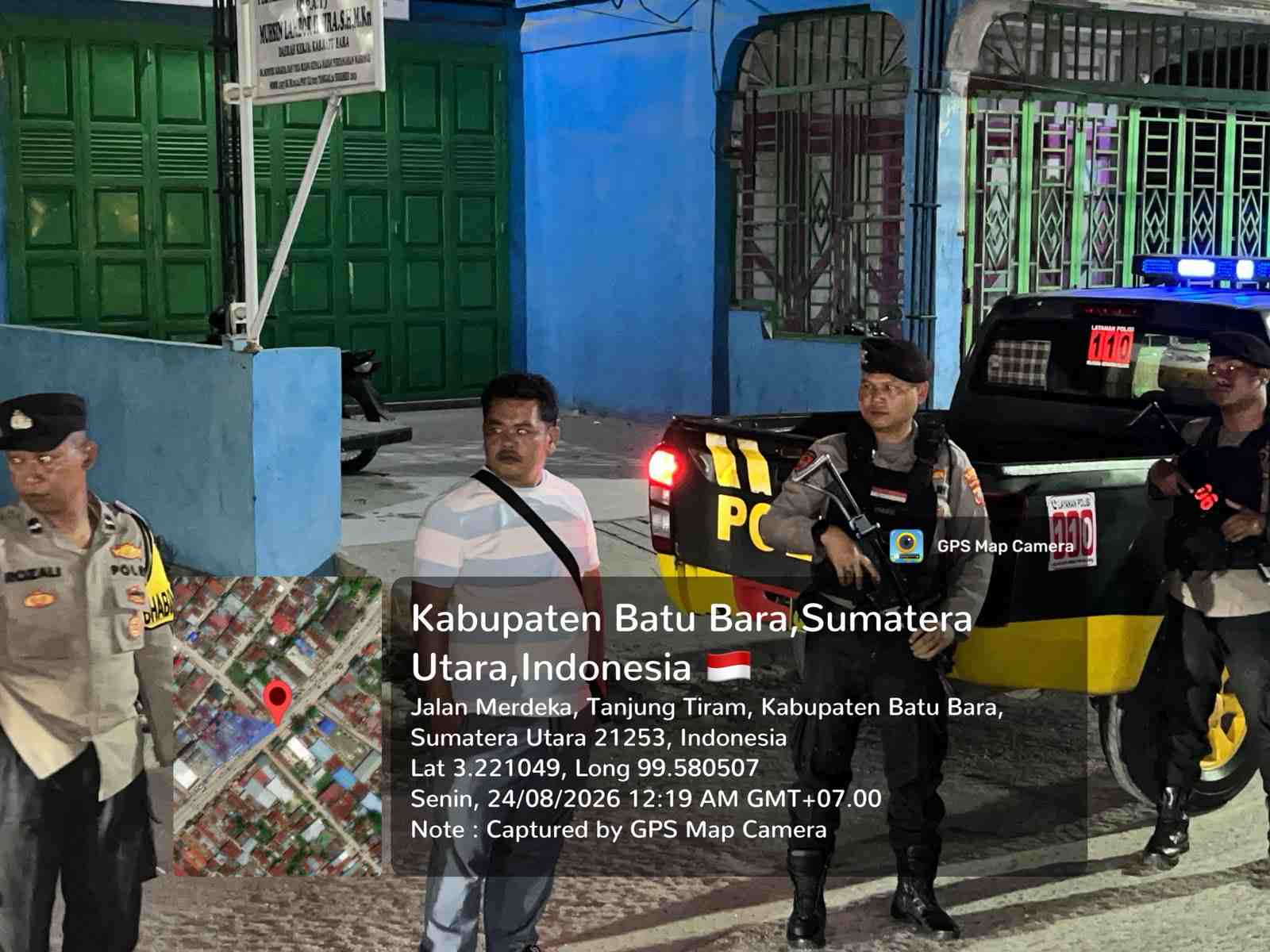Patroli Blue Light Roda-4 Dini Hari, Polres Batu Bara Sisir 5 Titik Cegah 3C & Kejahatan Jalanan   