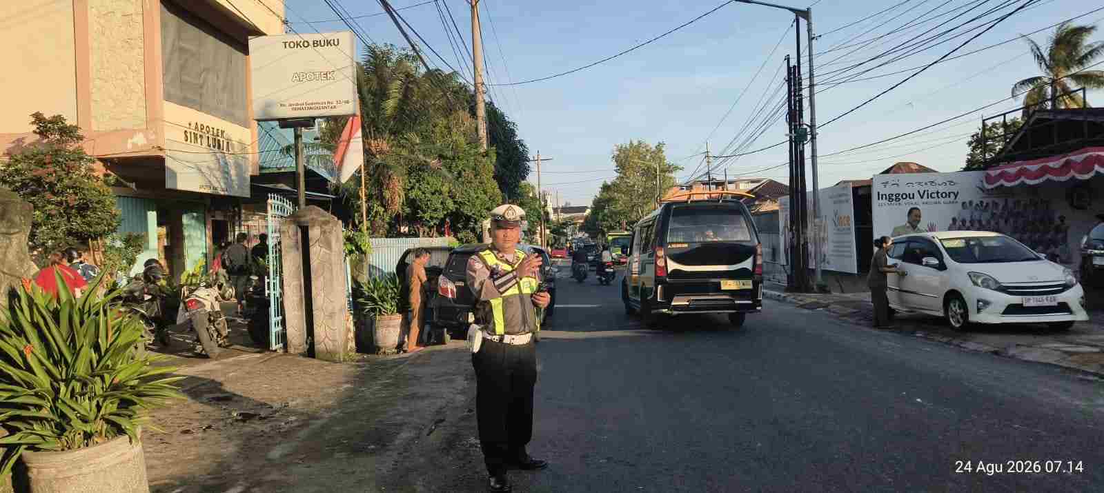 Pos Padat Pagi Senin, Sat Lantas Pematangsiantar Kawal 35 Titik Rawan Kepadatan Lalu Lintas   