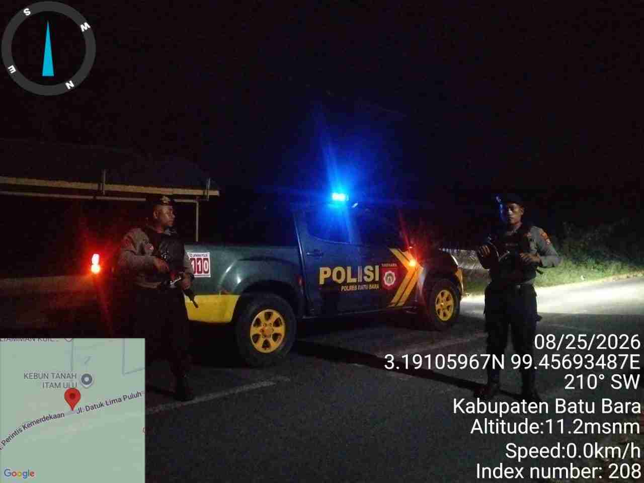 Patroli Blue Light Roda-4 Dini Hari, Polres Batu Bara Amankan Jalinsum Tanjung Tiram Cegah 3C & Kejahatan Jalanan   