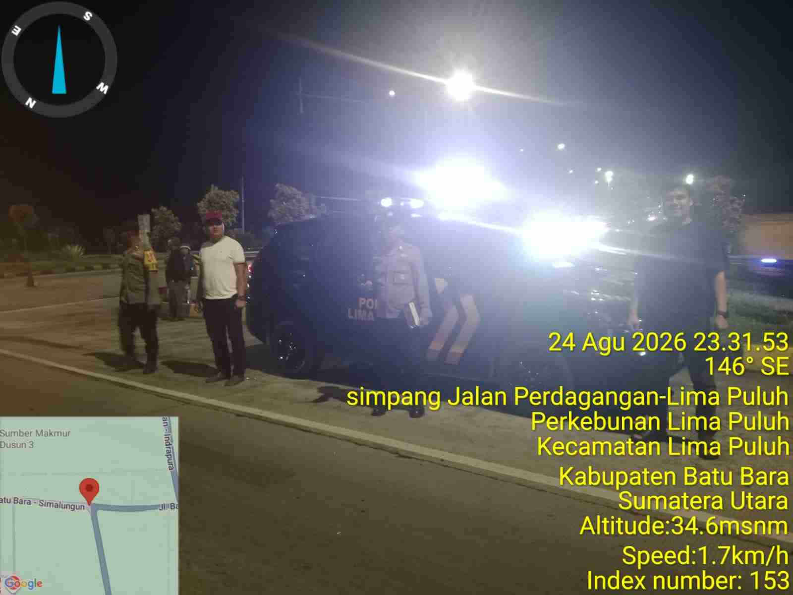 Patroli Mobile Malam Polsek Lima Puluh, Cegah Tawuran & Geng Motor di Titik Rawan   