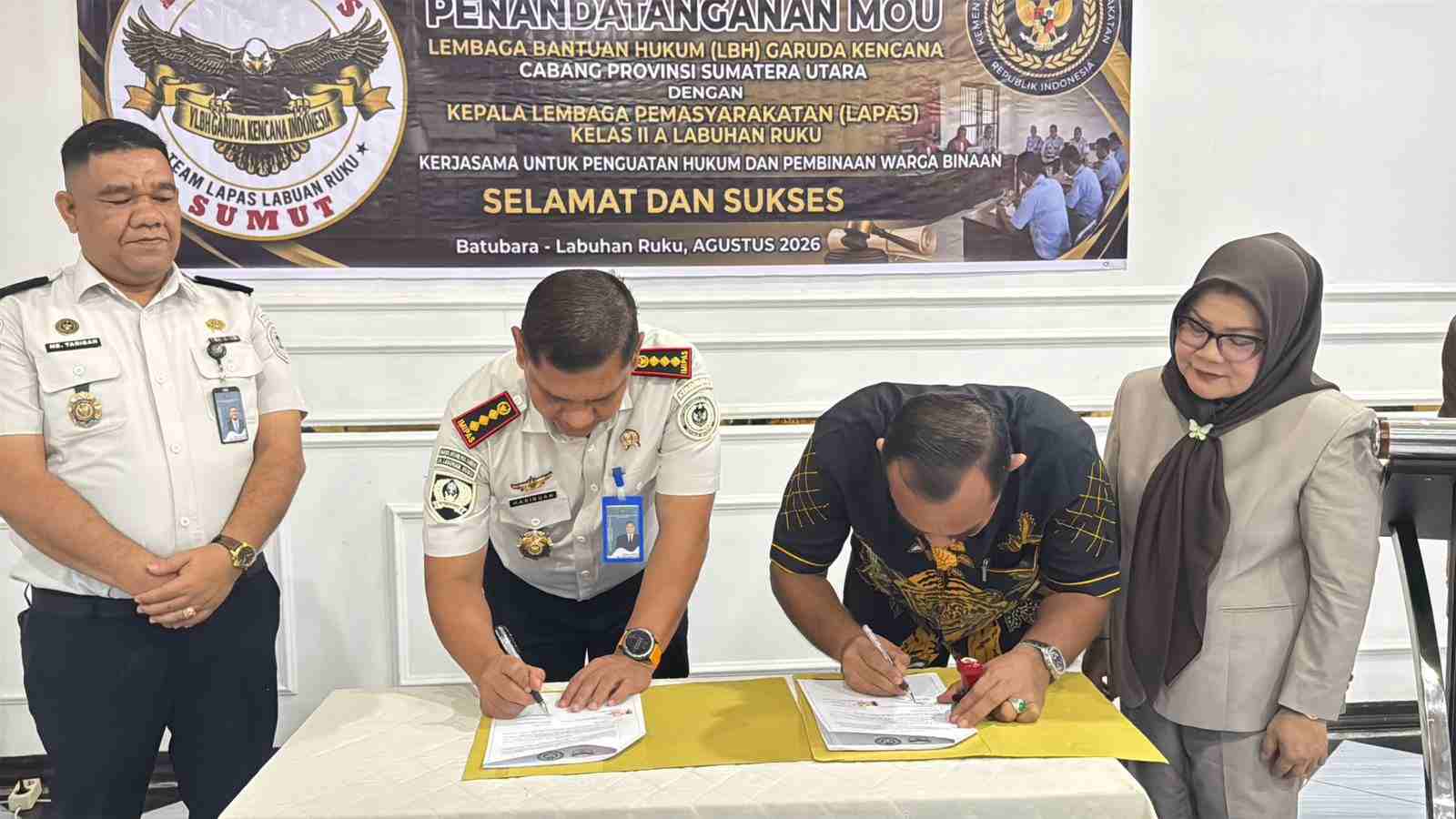 LBH Garuda Kencana dan Lapas Kelas IIA Labuhan Ruku Resmi Jalin Kerja Sama Bantuan Hukum Gratis Bagi Warga Binaan