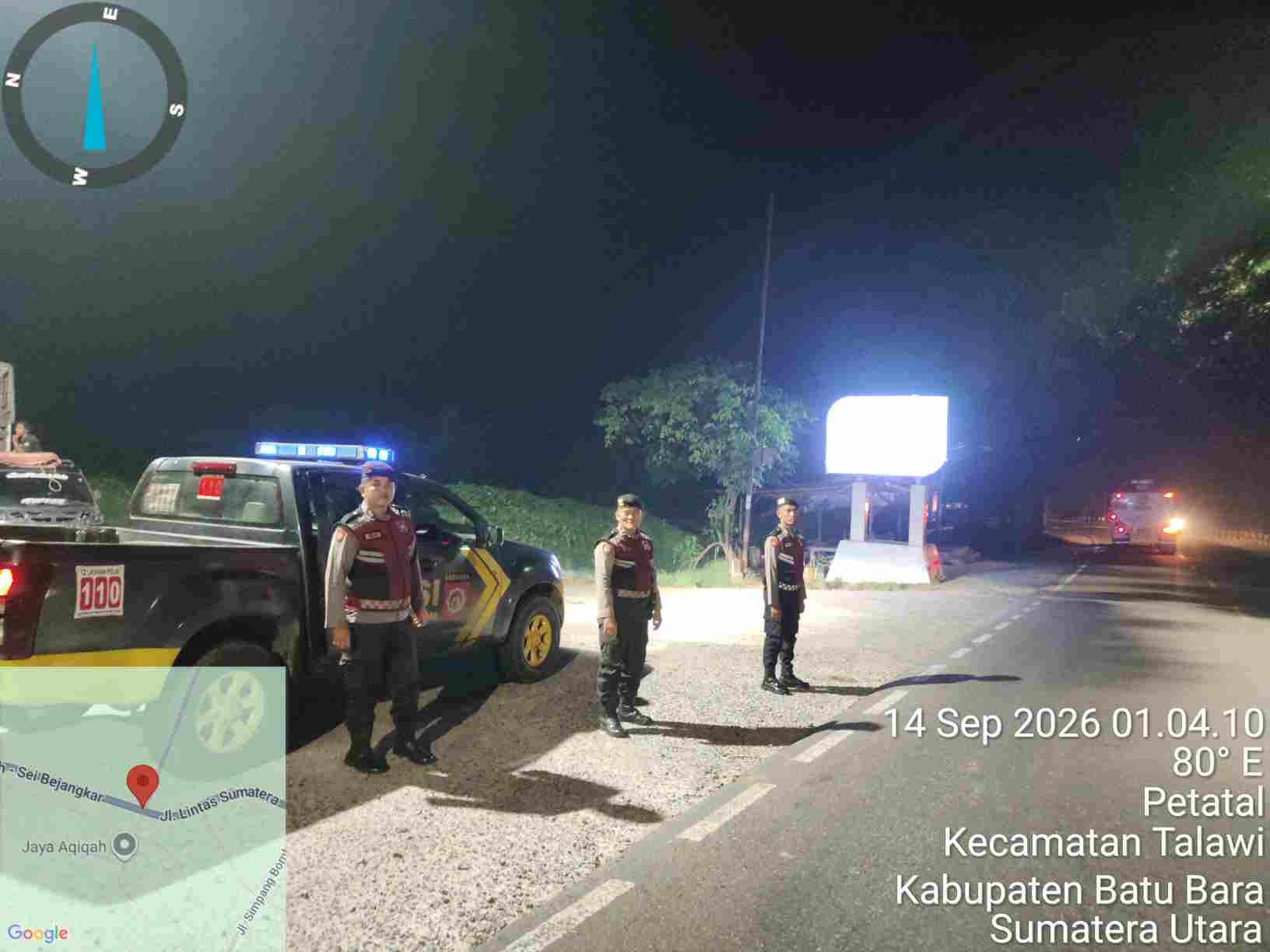 Sat Samapta Polres Batu Bara Gelar Patroli Blue Light Roda-4, Jaga Wilayah Dari Gangguan Kejahatan   