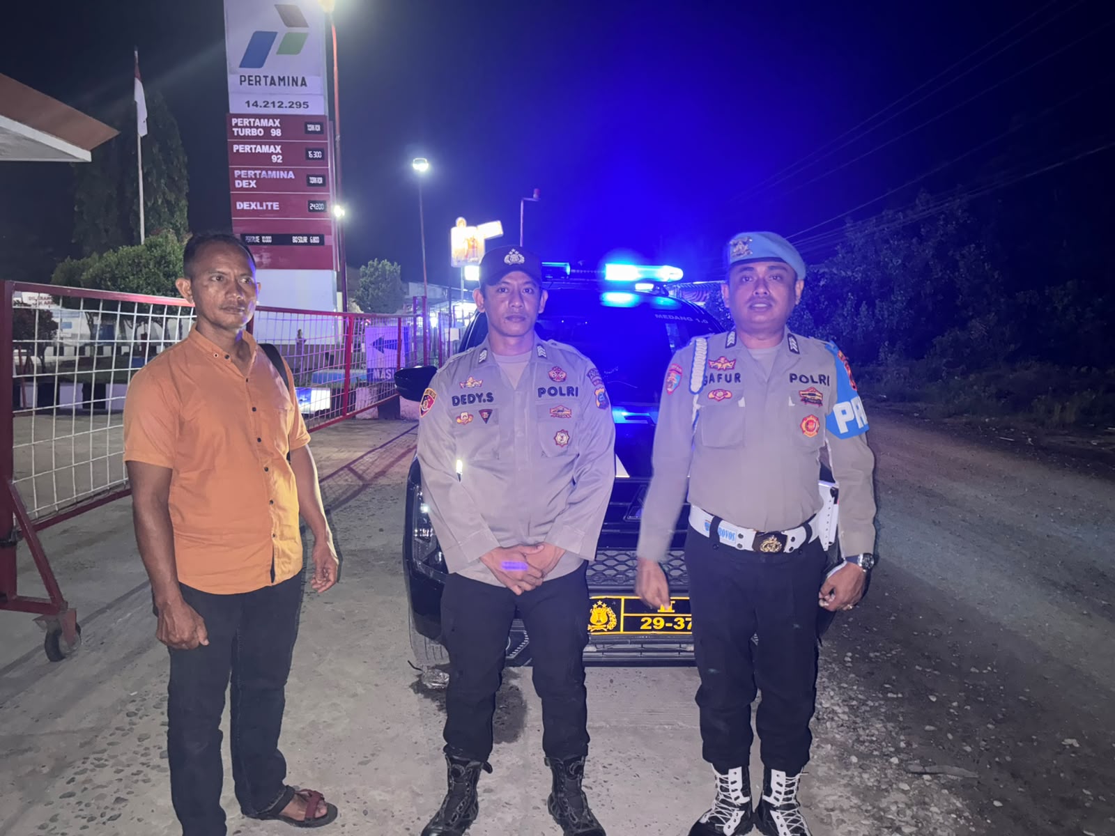 Polsek Medang Deras Perkuat Patroli Malam, Antisipasi Gangguan Kamtibmas di Wilayah Hukumnya
