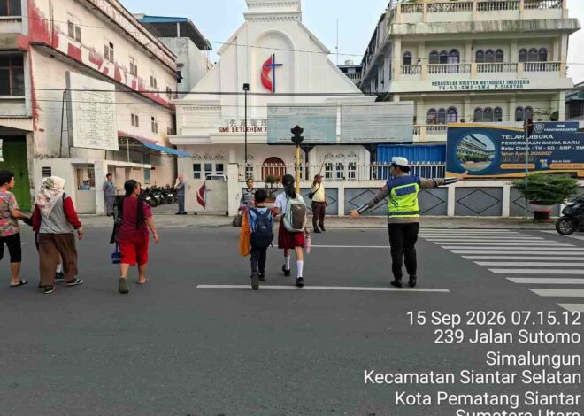 Sat Lantas Polres Pematangsiantar Pasang 33 Titik Pengaturan, Jaga Kelancaran Arus Lalu Lintas Pagi Hari