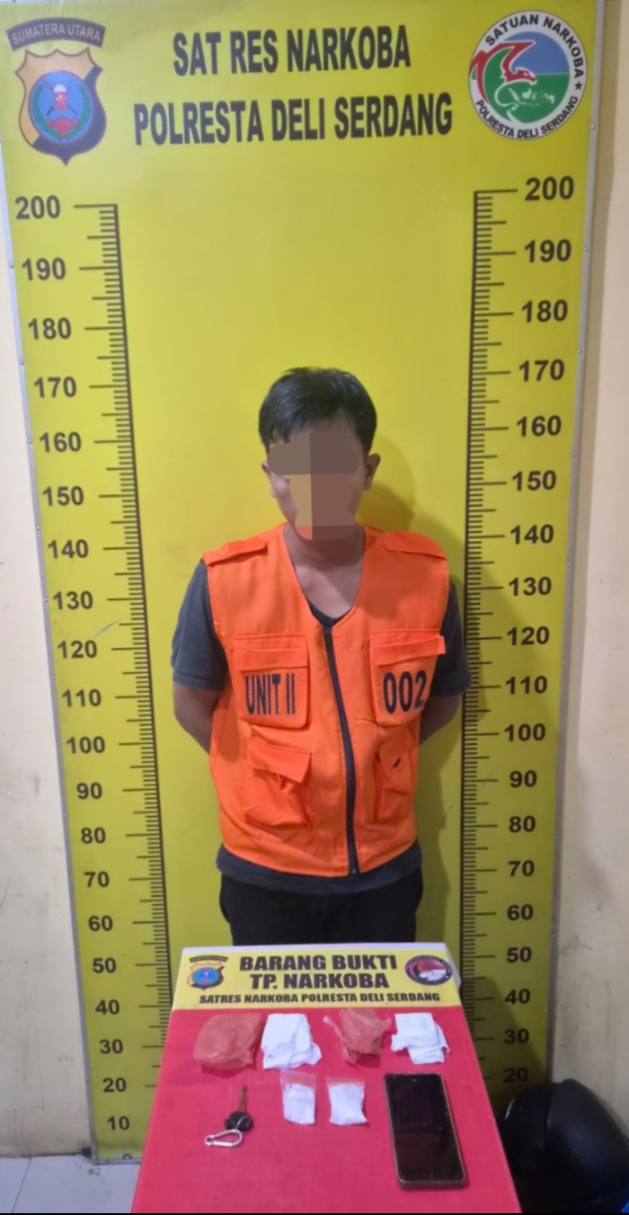 Coba kelabui Petugas dengan simpan Narkoba di balutan tisu, Pria berinisial RPP di tangkap Sat Narkoba Polresta DS