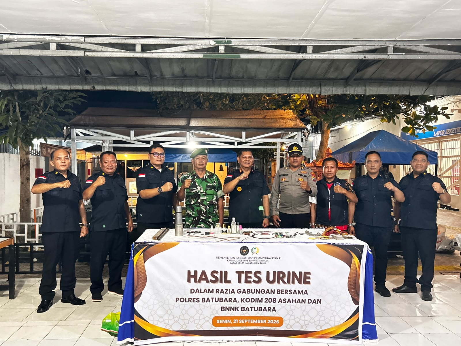 Lapas Labuhan Ruku Gelar Razia Gabungan & Tes Urine Bersama APH, Hasil Nihil Narkoba