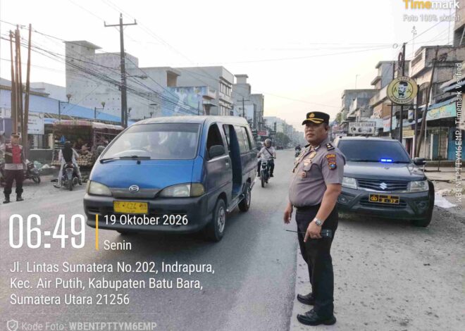 Polres Batu Bara Gelar Strong Point Pagi, Lancarkan Arus Lalu Lintas dan Amankan Aktivitas Masyarakat   