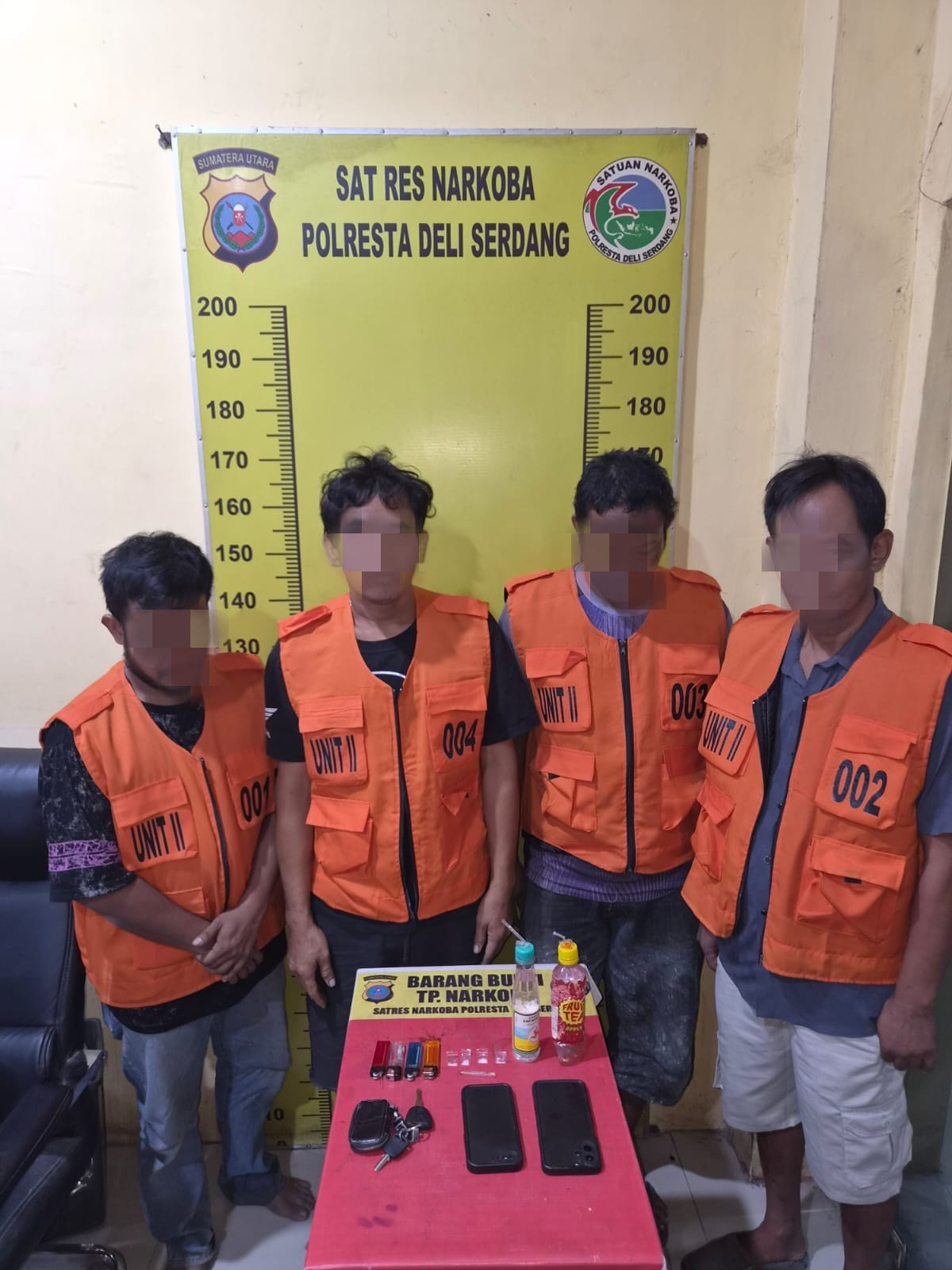 Satresnarkoba Polresta Deli Serdang Gerebek Sarang Narkoba di Kualanamu, 4 Pria Diamankan   