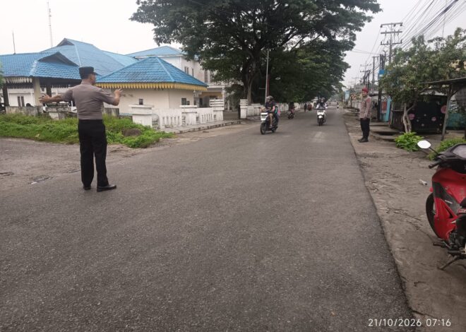 Polres Batu Bara Gelar Strong Point Pagi, Berikan Pelayanan dan Pengamanan Lalu Lintas