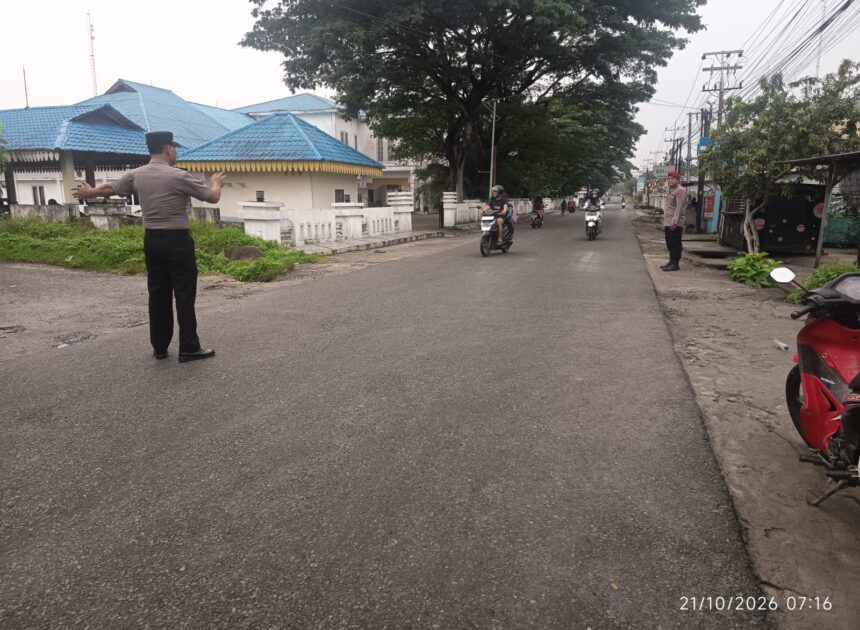 Polres Batu Bara Gelar Strong Point Pagi, Berikan Pelayanan dan Pengamanan Lalu Lintas
