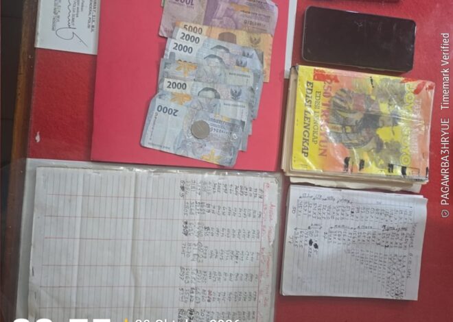 Polsek Air Putih Amankan Terduga Pelaku Judi Togel Hongkong di Desa Sukarame   