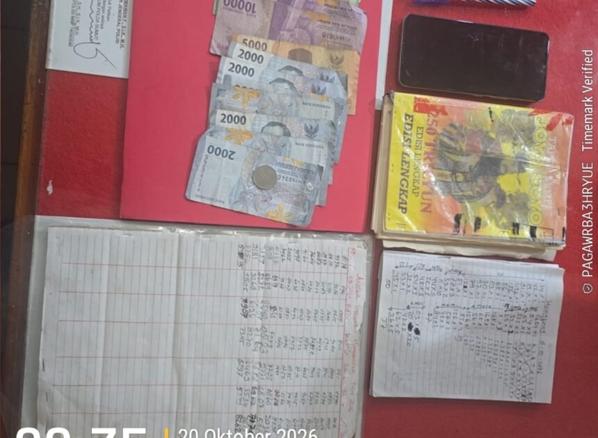 Polsek Air Putih Amankan Terduga Pelaku Judi Togel Hongkong di Desa Sukarame   